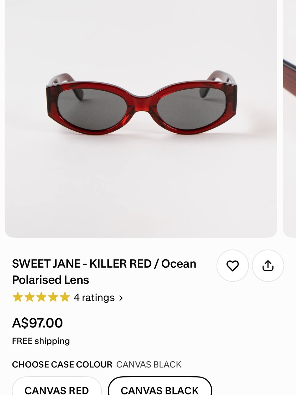 Killer Red Sunglasses with Polarised Ocean Lenses